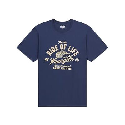 Wrangler Americana T-shirt för män, marinblå, M Wrangler Americana T-shirt för män, marinblå, M