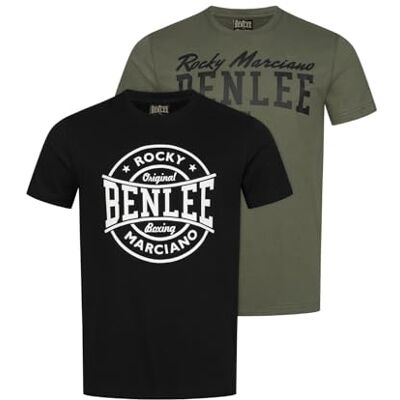 BENLEE T-shirt för män Regular Fit Double Pack DARCUT, Oliv/Svart, S BENLEE T-shirt för män Regular Fit Double Pack DARCUT, Oliv/Svart, S