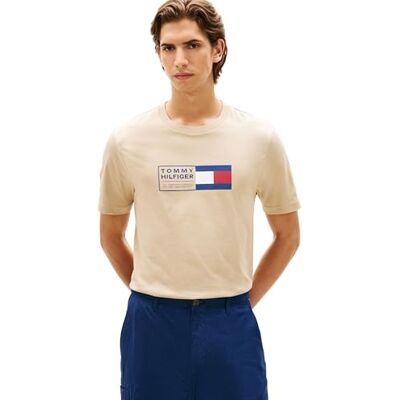 Tommy Hilfiger herr varumärke kärlek textruta t-shirt MW0MW42366, khaki, XL Tommy Hilfiger herr varumärke kärlek textruta t-shirt MW0MW42366, khaki, XL