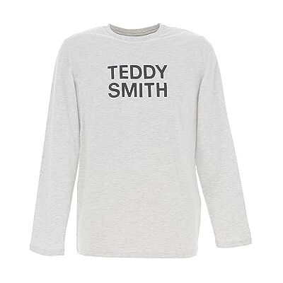 Teddy Smith TICLASS Basic M herr, Vit melange/marinblå, XS Teddy Smith TICLASS Basic M herr, Vit melange/marinblå, XS