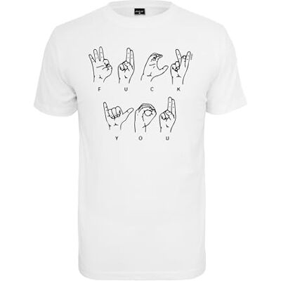 Tee Män FU Sign Language T-shirt, vit, S Tee Män FU Sign Language T-shirt, vit, S