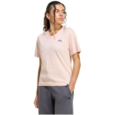 adidas Kobiety SUMMER SLIDE GRAPHIC VNECK T-SHIRT, blush pink, M adidas Kobiety SUMMER SLIDE GRAPHIC VNECK T-SHIRT, blush pink, M