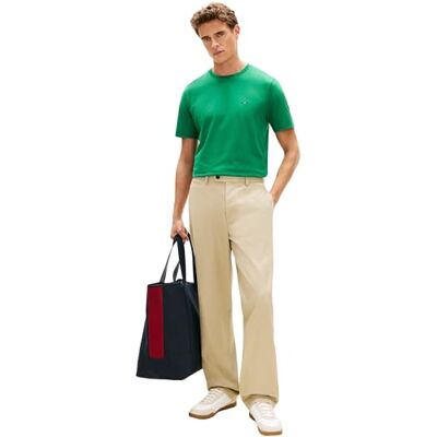 Tommy Hilfiger Ess Seasonal Reg Fit Solid Tee Mw0mw39995 S/S T-shirt herr, Grön (Nouveau Green), L Tommy Hilfiger Ess Seasonal Reg Fit Solid Tee Mw0mw39995 S/S T-shirt herr, Grön (Nouveau Green), L