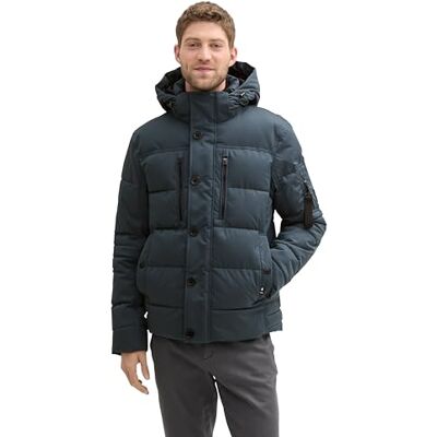 TOM TAILOR herr 1041323 buffertjacka med avtagbar huva, 27604 – Stormy Blue, XXL TOM TAILOR herr 1041323 buffertjacka med avtagbar huva, 27604 – Stormy Blue, XXL