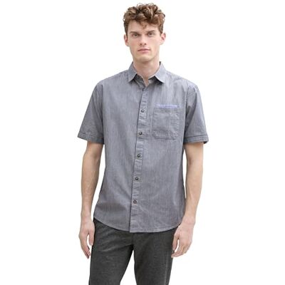 TOM TAILOR herrskjorta, 37327 – Sky Captain Blue Structure, M TOM TAILOR herrskjorta, 37327 – Sky Captain Blue Structure, M