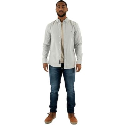 Tommy Jeans herr TJM Slim Stripe Oxford Shirt EXT DM0DM20668 L/S skjorta, blå (mörk natt marinblå randig), S, Blå (mörk natt marinblå rand), S Tommy Jeans herr TJM Slim Stripe Oxford Shirt EXT DM0DM20668 L/S skjorta, blå (mörk natt marinblå randig), S, Blå (mörk natt marinblå rand), S