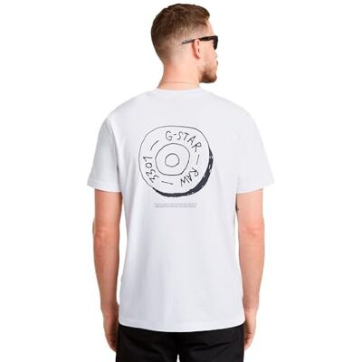 G-STAR RAW Herr knapp illustration R T T-shirt, Vit vit D25694 C336 110, XS G-STAR RAW Herr knapp illustration R T T-shirt, Vit vit D25694 C336 110, XS