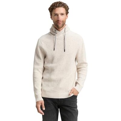 TOM TAILOR herrtröja, 39206 – benvit melange neps, L TOM TAILOR herrtröja, 39206 – benvit melange neps, L