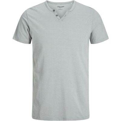 JACK & JONES JACK&JONES JJESPLIT Neck Stripe Tee SS NOOS, Isberggrön, M JACK & JONES JACK&JONES JJESPLIT Neck Stripe Tee SS NOOS, Isberggrön, M
