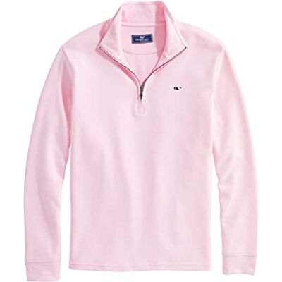 Vineyard Vines Herr Saltwater 1/4 dragkedja pullover tröja, rosa moln, XL Vineyard Vines Herr Saltwater 1/4 dragkedja pullover tröja, rosa moln, XL