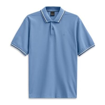 bugatti Pikétröja för män, bomull, modern passform, basic, 340 blågrå, XL bugatti Pikétröja för män, bomull, modern passform, basic, 340 blågrå, XL
