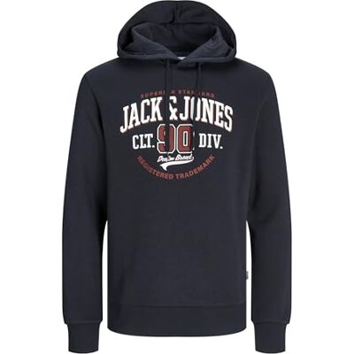 JACK & JONES JACK&JONES JJELOGO Sweat Hood 2 COL 24/25 NOOS, mörk marinblå, M JACK & JONES JACK&JONES JJELOGO Sweat Hood 2 COL 24/25 NOOS, mörk marinblå, M
