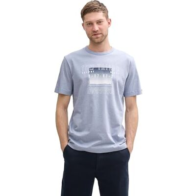 TOM TAILOR Långärmad T-shirt för män, 37682 – Dove Blue White Fine Stripe, M TOM TAILOR Långärmad T-shirt för män, 37682 – Dove Blue White Fine Stripe, M