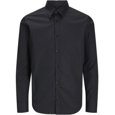 JACK & JONES Jprblacarter Sträck L/S Shirt Sn, svart, M JACK & JONES Jprblacarter Sträck L/S Shirt Sn, svart, M