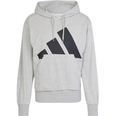adidas herr Essentials Big Logo French Terry Hoodie Sweatshirt, Medium Grey Heather/Black, XL adidas herr Essentials Big Logo French Terry Hoodie Sweatshirt, Medium Grey Heather/Black, XL