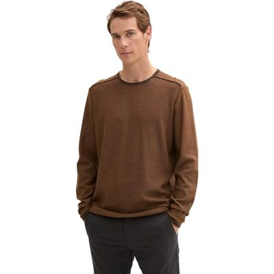 TOM TAILOR herrtröja, 36959 – Peanut Brown Navy Finestripe, L TOM TAILOR herrtröja, 36959 – Peanut Brown Navy Finestripe, L