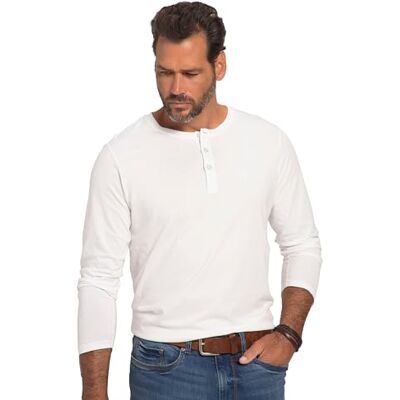 JP 1880 Herrkläder stor och lång plus storlek L-8XL basic långärmad Henley t-shirt 702555, Snövit, 3XL JP 1880 Herrkläder stor och lång plus storlek L-8XL basic långärmad Henley t-shirt 702555, Snövit, 3XL