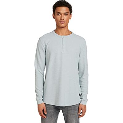 TOM TAILOR Denim Herr Långärmad tröja med Henley-krage 1028916, 28191 Whiite Moss Melange, XS TOM TAILOR Denim Herr Långärmad tröja med Henley-krage 1028916, 28191 Whiite Moss Melange, XS