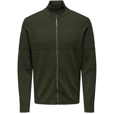 Only & Sons Onsmalik Reg 12 stift dragkedja kofta stickad, OLIVNATT, 3XL Only & Sons Onsmalik Reg 12 stift dragkedja kofta stickad, OLIVNATT, 3XL