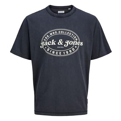 JACK & JONES Jjedover Print Tee Ss Crew Neck Pls – Plus Size, svart, 5XL JACK & JONES Jjedover Print Tee Ss Crew Neck Pls – Plus Size, svart, 5XL