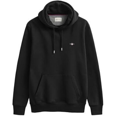 GANT Reg Shield Huvtröja för män, svart, 5XL GANT Reg Shield Huvtröja för män, svart, 5XL