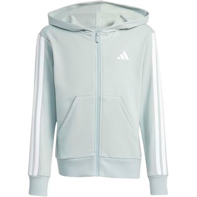 adidas Dziewczynki ESSENTIALS FULL ZIP HOODIE, Wonder Sage/white, 7-8 Years adidas Dziewczynki ESSENTIALS FULL ZIP HOODIE, Wonder Sage/white, 7-8 Years