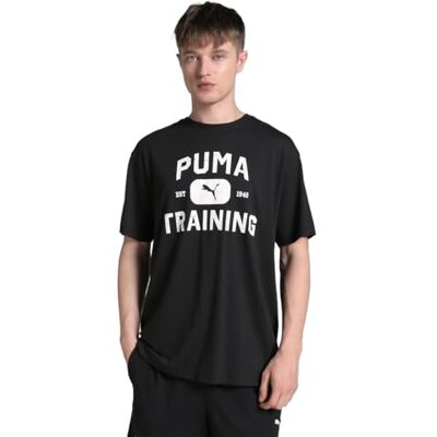 PUMA M Graphics Train Logo Avslappnad T-tröja Black PUMA M Graphics Train Logo Avslappnad T-tröja Black
