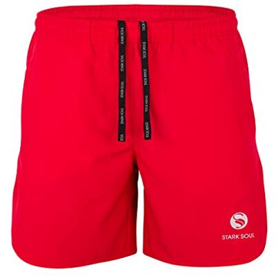 STARK SOUL Sportshorts för män, fitnessreflect, funktionella byxor, andas, snabbtorkande träningsshorts, röd, M STARK SOUL Sportshorts för män, fitnessreflect, funktionella byxor, andas, snabbtorkande träningsshorts, röd, M