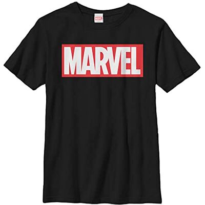 Marvel T-shirt för pojkar, klassisk Brick, svart, XS, svart, XS Marvel T-shirt för pojkar, klassisk Brick, svart, XS, svart, XS