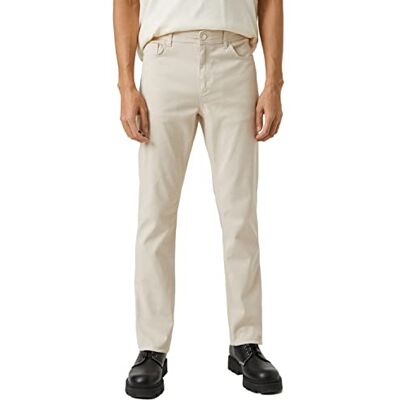 Koton herr basic gabardine byxor slim fit buttoned ficka detaljerade byxor, Beige (057), 46 SE Koton herr basic gabardine byxor slim fit buttoned ficka detaljerade byxor, Beige (057), 46 SE