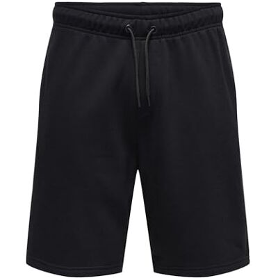 Only & Sons Herr sweatshorts enfärgad, svart, XXL Only & Sons Herr sweatshorts enfärgad, svart, XXL