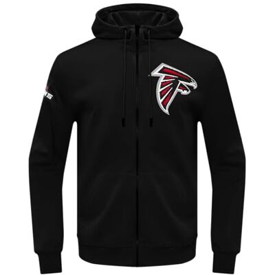 Pro Standard NFL Atlanta Falcons Classic Chenille huvtröja med hel dragkedja svart M Pro Standard NFL Atlanta Falcons Classic Chenille huvtröja med hel dragkedja svart M