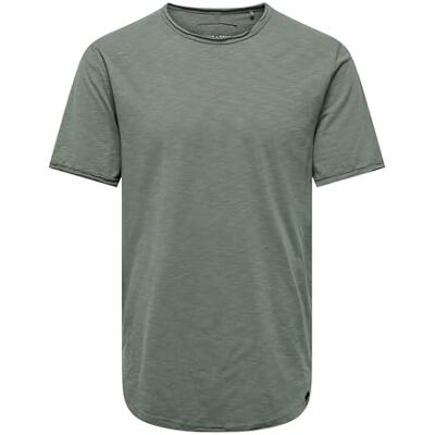 Only & Sons Mäns ONSBENNE LONGY SS Tee NF 7822 NOOS t-shirt, Castor Gray, L Only & Sons Mäns ONSBENNE LONGY SS Tee NF 7822 NOOS t-shirt, Castor Gray, L
