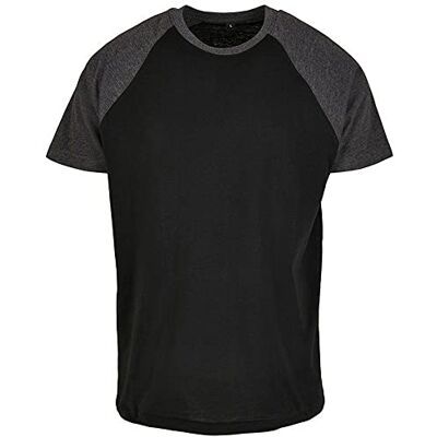 Build Your Brand T-shirt för män, raglan kontrast-t-shirt, T-shirt med raglanärmar, rund hals, normal passform Build Your Brand T-shirt för män, raglan kontrast-t-shirt, T-shirt med raglanärmar, rund hals, normal passform