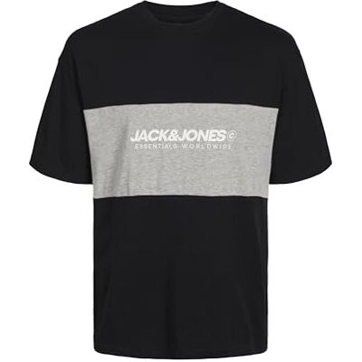 JACK & JONES JACK&JONES JJELEGACY blockerande te SS O-hals NOOS, Svart/detalj: blockering, M JACK & JONES JACK&JONES JJELEGACY blockerande te SS O-hals NOOS, Svart/detalj: blockering, M