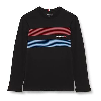 Tommy Hilfiger herr bröstHilfiger 85 Ls Tee L/S T-shirts, svart, S, Svart, S Tommy Hilfiger herr bröstHilfiger 85 Ls Tee L/S T-shirts, svart, S, Svart, S