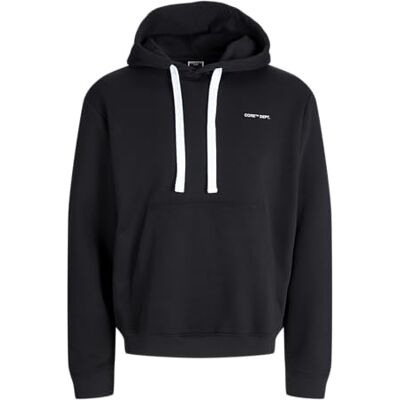 JACK & JONES Jcocover Graphic Hood, svart, L JACK & JONES Jcocover Graphic Hood, svart, L