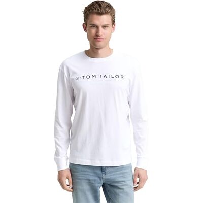 TOM TAILOR Långärmad herrskjorta med logotyptryck, 20000 – vit, 3XL TOM TAILOR Långärmad herrskjorta med logotyptryck, 20000 – vit, 3XL