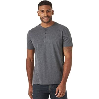 Wrangler Authentics herr kortärmad Henley t-shirt, Indien bläck ljung, S Wrangler Authentics herr kortärmad Henley t-shirt, Indien bläck ljung, S