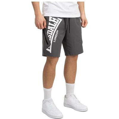 Lonsdale Shorts för män med normal passform ALRESFORD, Antracit/Vit, L Lonsdale Shorts för män med normal passform ALRESFORD, Antracit/Vit, L