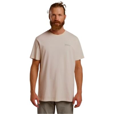 Jack Wolfskin Essential T M T-shirt i bomull, vit, XXX-Large för män, Vit bomull, 3XL Jack Wolfskin Essential T M T-shirt i bomull, vit, XXX-Large för män, Vit bomull, 3XL