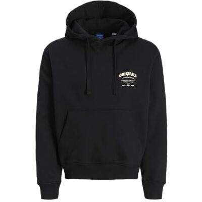 JACK & JONES Jormeadows Sweat Hood, svart, L JACK & JONES Jormeadows Sweat Hood, svart, L