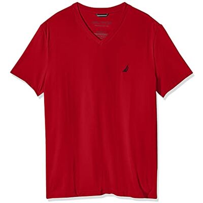 Nautica Men's Standard Short Sleeve Solid Slim Fit V-Neck T-Shirt, Red, 3X-Large Nautica Men's Standard Short Sleeve Solid Slim Fit V-Neck T-Shirt, Red, 3X-Large