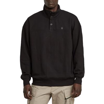 G-STAR RAW Snap Button Loose Sw sweatshirt, Svart (Dk Black D26306-d566-6484), L G-STAR RAW Snap Button Loose Sw sweatshirt, Svart (Dk Black D26306-d566-6484), L
