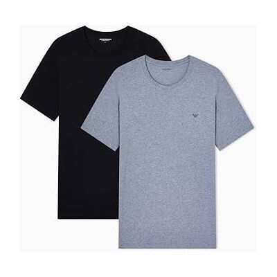 Giorgio Armani Mäns uthållighet 2-pack rund hals t-shirt grå L Giorgio Armani Mäns uthållighet 2-pack rund hals t-shirt grå L