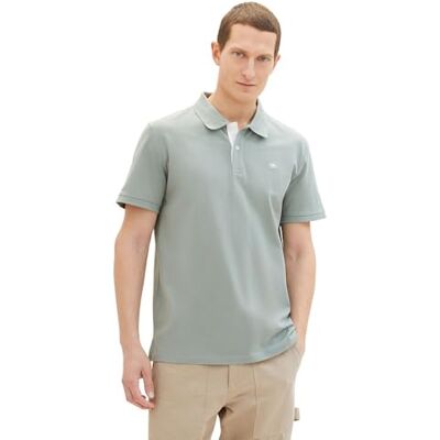 TOM TAILOR 1031006 Basic Piqué pikétröja för män, 27842 – Iced Grey mint, M TOM TAILOR 1031006 Basic Piqué pikétröja för män, 27842 – Iced Grey mint, M