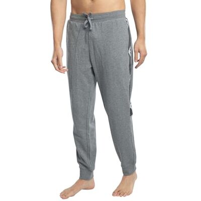 Giorgio Armani Män Basic Terry Byxor med manschetter Grå S, Medium grå melange, S Giorgio Armani Män Basic Terry Byxor med manschetter Grå S, Medium grå melange, S