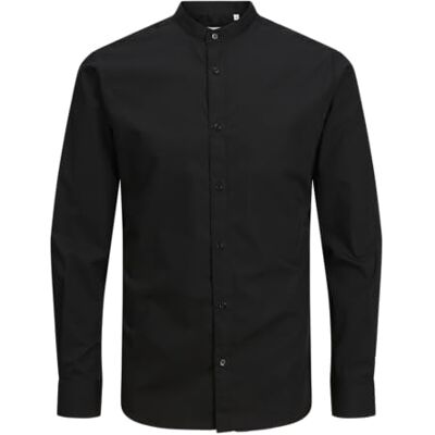 JACK&JONES PLUS Jjjoe-skjorta Ls Plain Mao Pls skjorta, svart, 5XL JACK&JONES PLUS Jjjoe-skjorta Ls Plain Mao Pls skjorta, svart, 5XL
