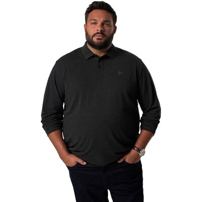 Men Plus Män Plus herr stora storlekar överdimensionerade herrkläder L-8XL herr + pikétröja, magpassform, basic, piké, långärmad, upp till 10 XL 836274, svart, 3XL Men Plus Män Plus herr stora storlekar överdimensionerade herrkläder L-8XL herr + pikétröja, magpassform, basic, piké, långärmad, upp till 10 XL 836274, svart, 3XL