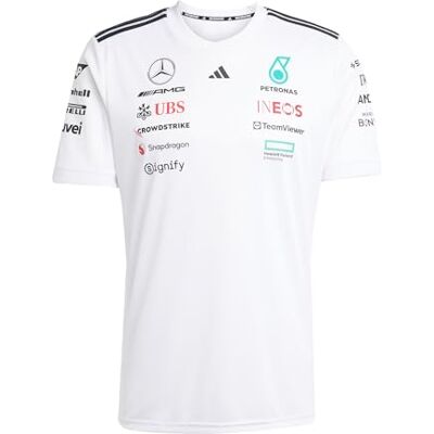 adidas För Män MERCEDES AMG PETRONAS FORMULA ONE TEAM DRIVER JERSEY WHITE MEN, white/black, XXL adidas För Män MERCEDES AMG PETRONAS FORMULA ONE TEAM DRIVER JERSEY WHITE MEN, white/black, XXL